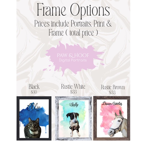 Digital Pet Portraits In Black Frame - Picture 7 of 8